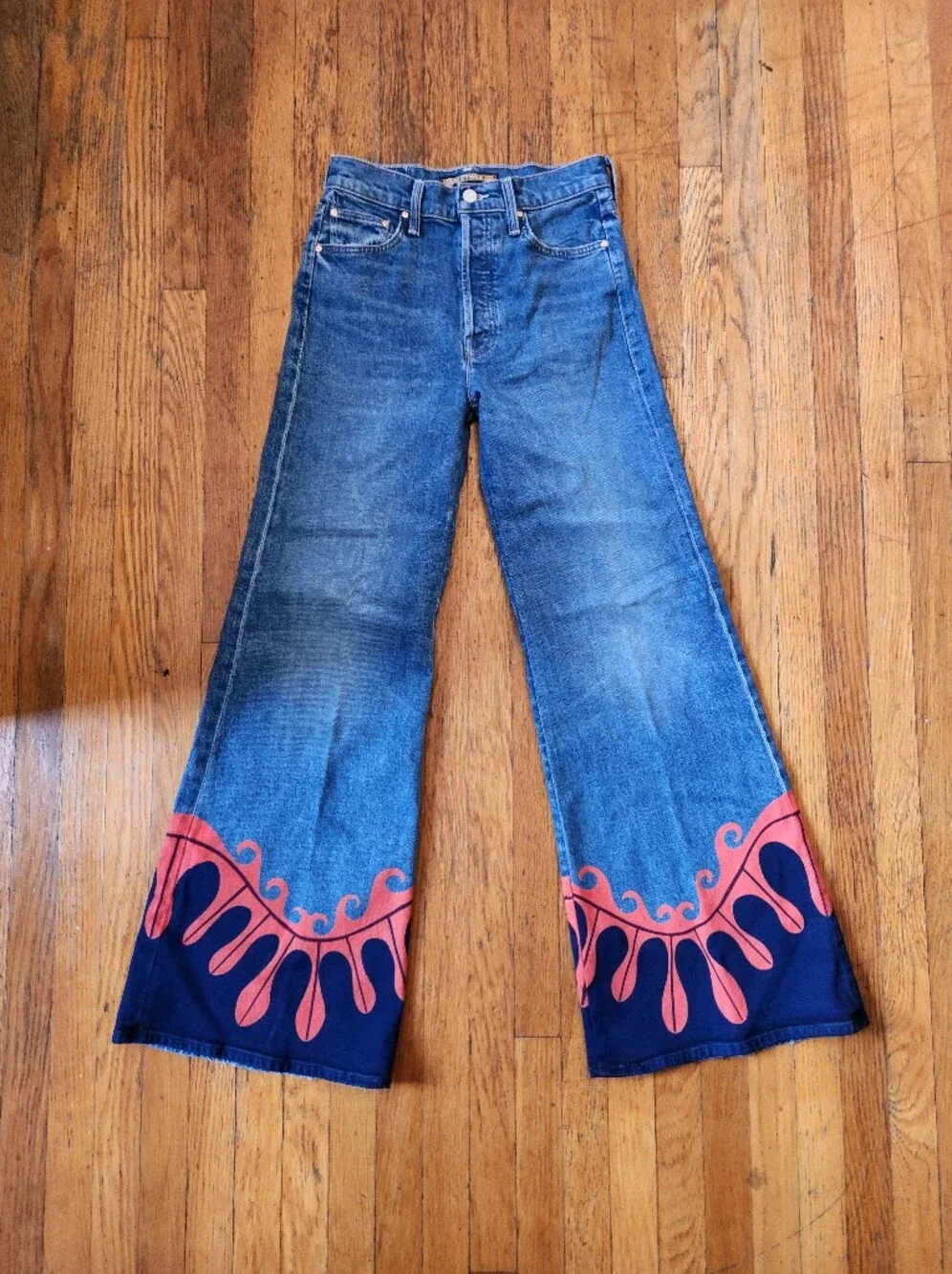 LADOUBLEJ x MOTHER The Tomcat Roller Jeans Deep in The Pacific NEW NWT - Picture 4 of 9